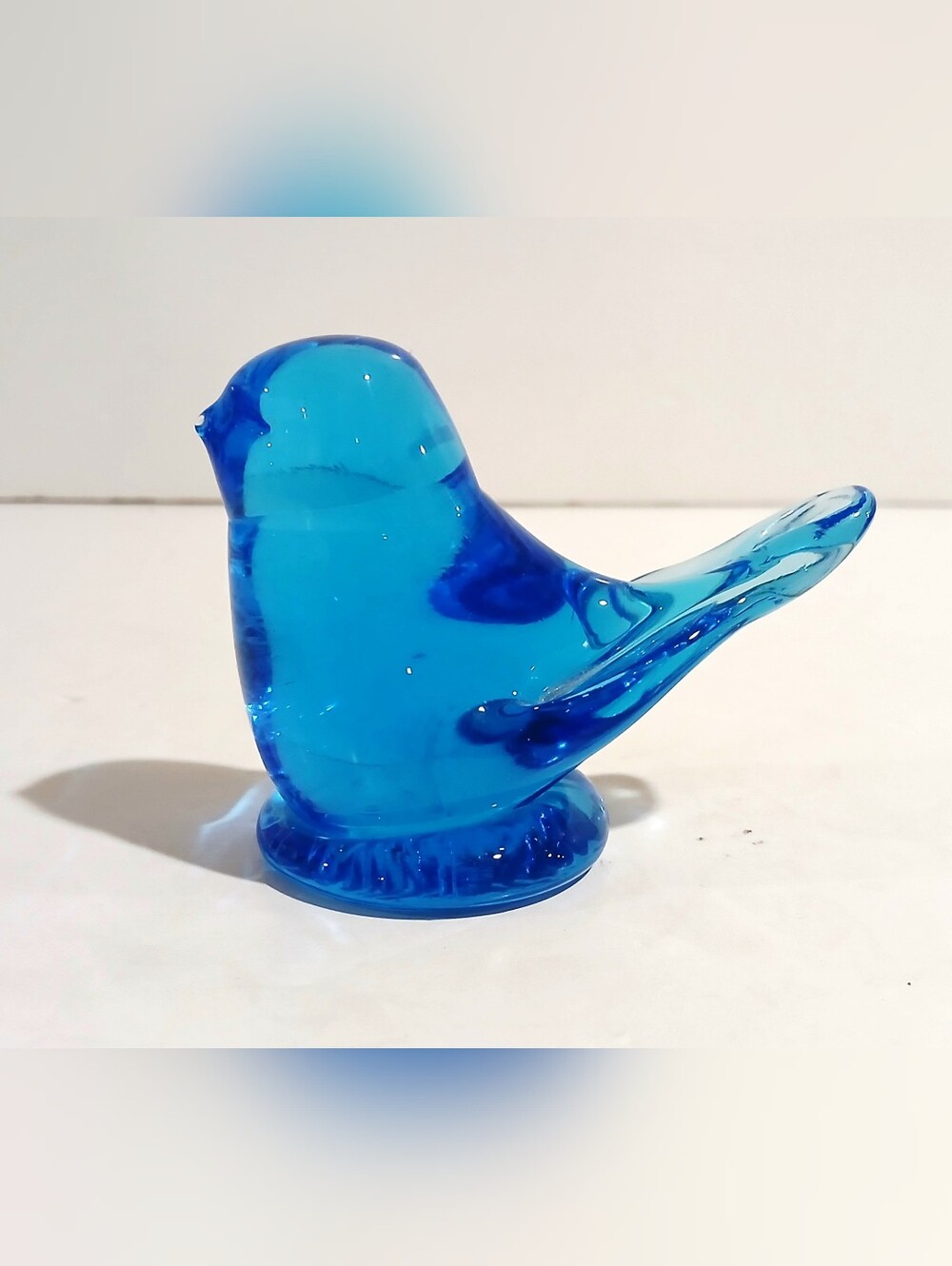 Vintage Glass Blue Bird Of Happiness